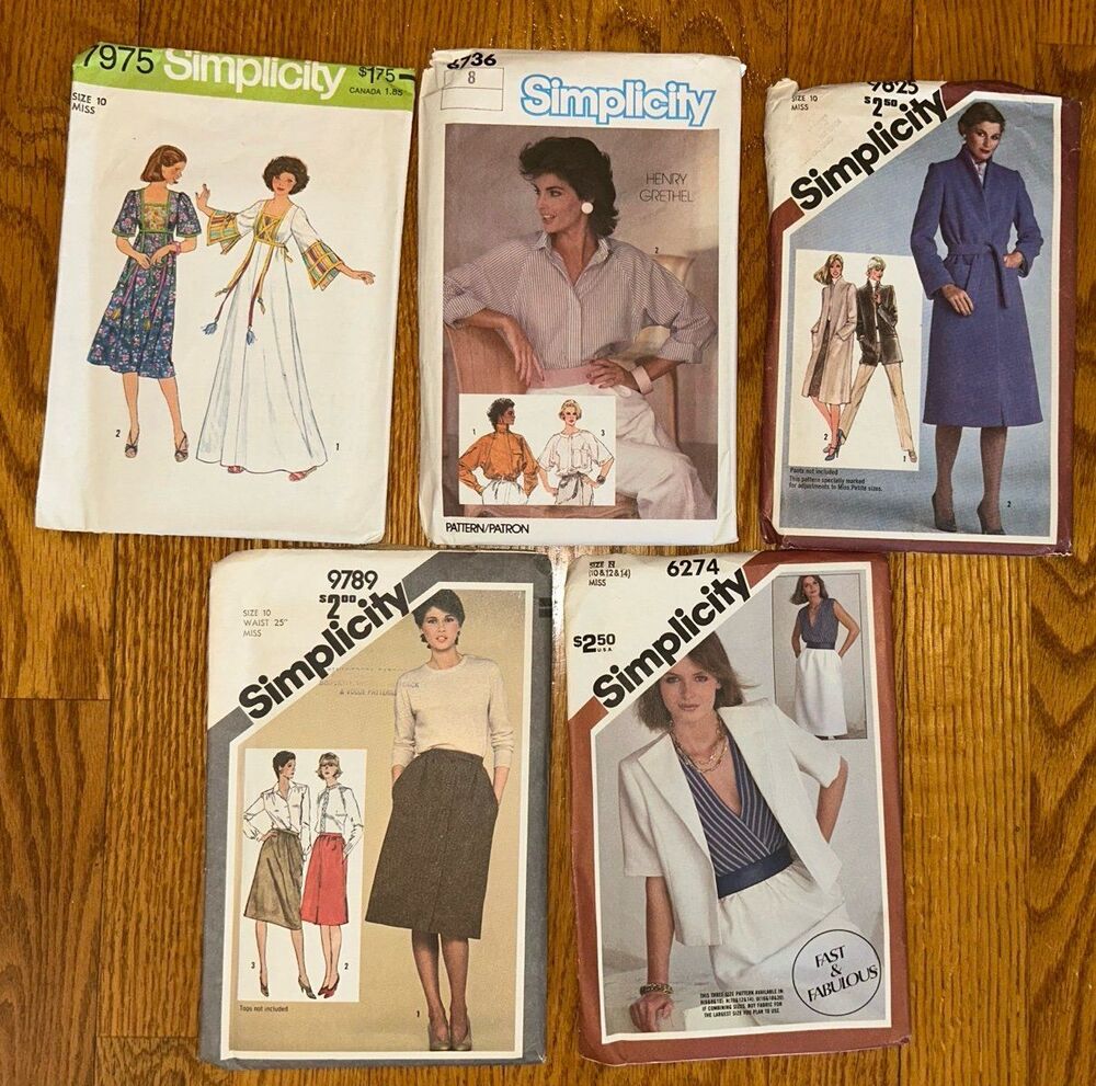 Vintage Simplicity sewing patterns lot sz 10